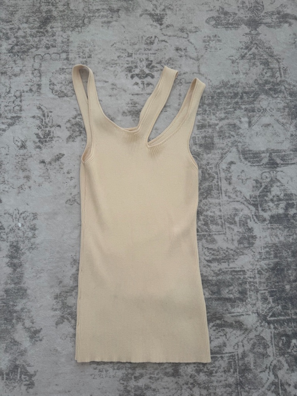 Ribbed Tank in Light Beige- Zara- Size M